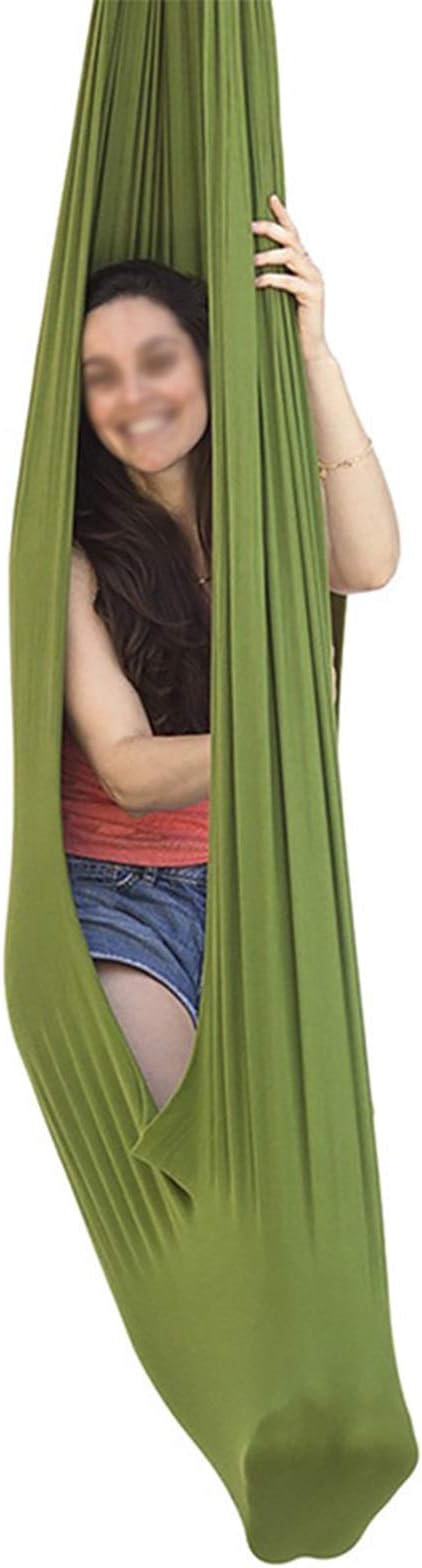 Children Therapy Swing Outdoor Indoor Sensory Cuddle Hammock Load Up to 440LBS Autism ADHD Aspergers Kids Adult Toy Swings (Color : A, Size : 100 x 280 cm)