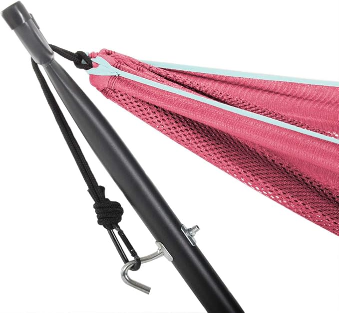 Vivere C9MESH-45 Hammock with Stand, Rose and Celeste