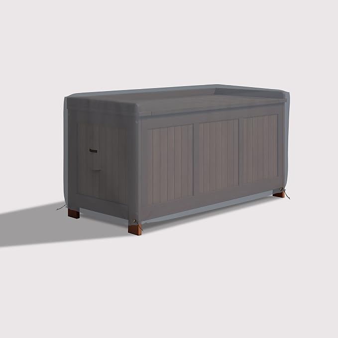 Covers & All Patio Deck Box Cover - Heavy Duty 12 Oz Waterproof Outdoor Yard Cushion Storage Box Protection 100% Weather Resistant with Air Pockets and Drawstring. (52" W X 27" D X 27" H, Grey)