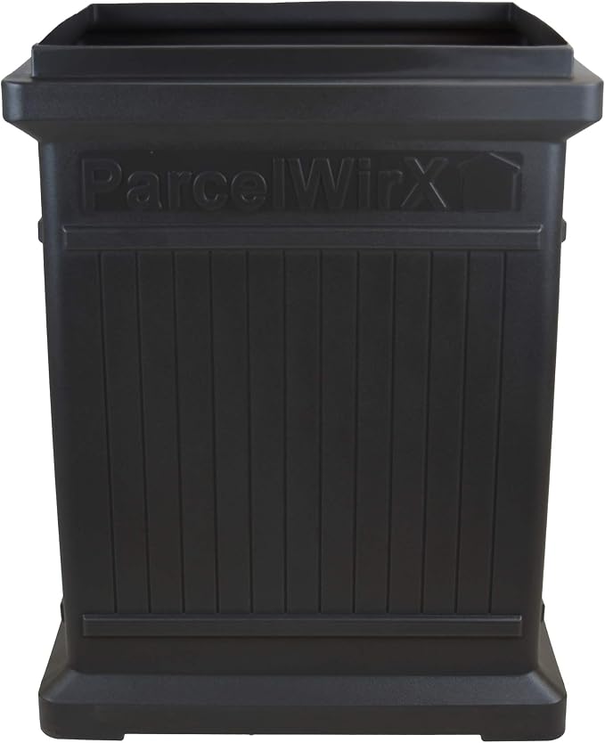 RTS Home Accents ParcelWirx Premium Vertical Storage Cabinet/Package Delivery Box with Lift Off Lid, Graphite