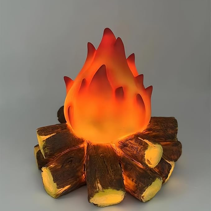 Simulated LED Fireplace Lantern Battery Powered Flameless Light with Simulation Flame Table Decorative Lamp Mini Fireplace Ornament for Cozy Home Decor Free Standing Electric Log Burner