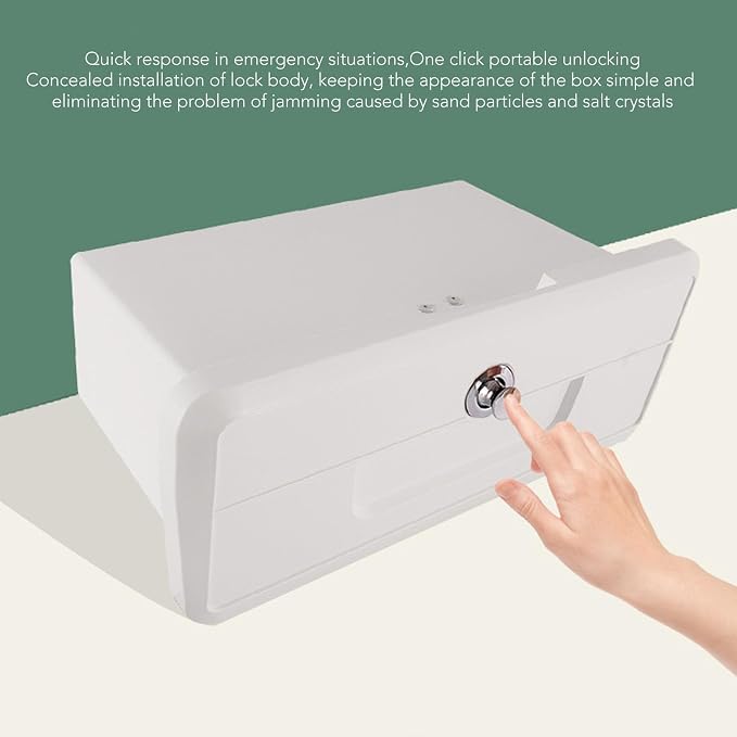 Diydeg Deck Storage Box, Marine Grade ABS Plastic Boat Pontoon Yacht Storage Compartment Built in Non Slip Cup Holders, Marine Glove Box for Tools, Documents, Electronics