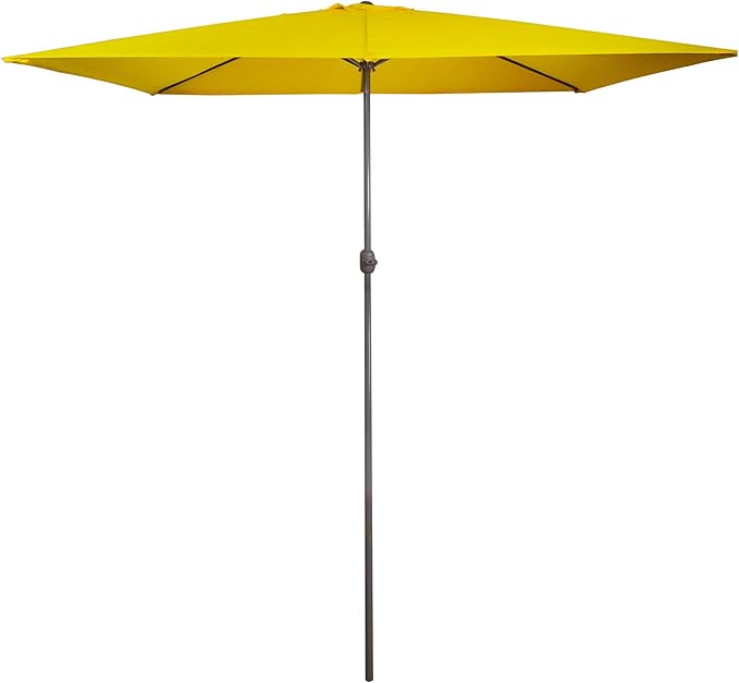 Northlight 10ft x 6.5ft Outdoor Patio Market Umbrella with Hand Crank, Yellow