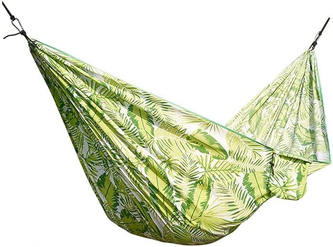 Double Camping Hammock, Lightweight Nylon Portable Hammock with Ropes, Travel Hanging Hammock with Carrying Bag, for Indoor Travel Beach (Color : DoubleG, Size : 260x140cm)