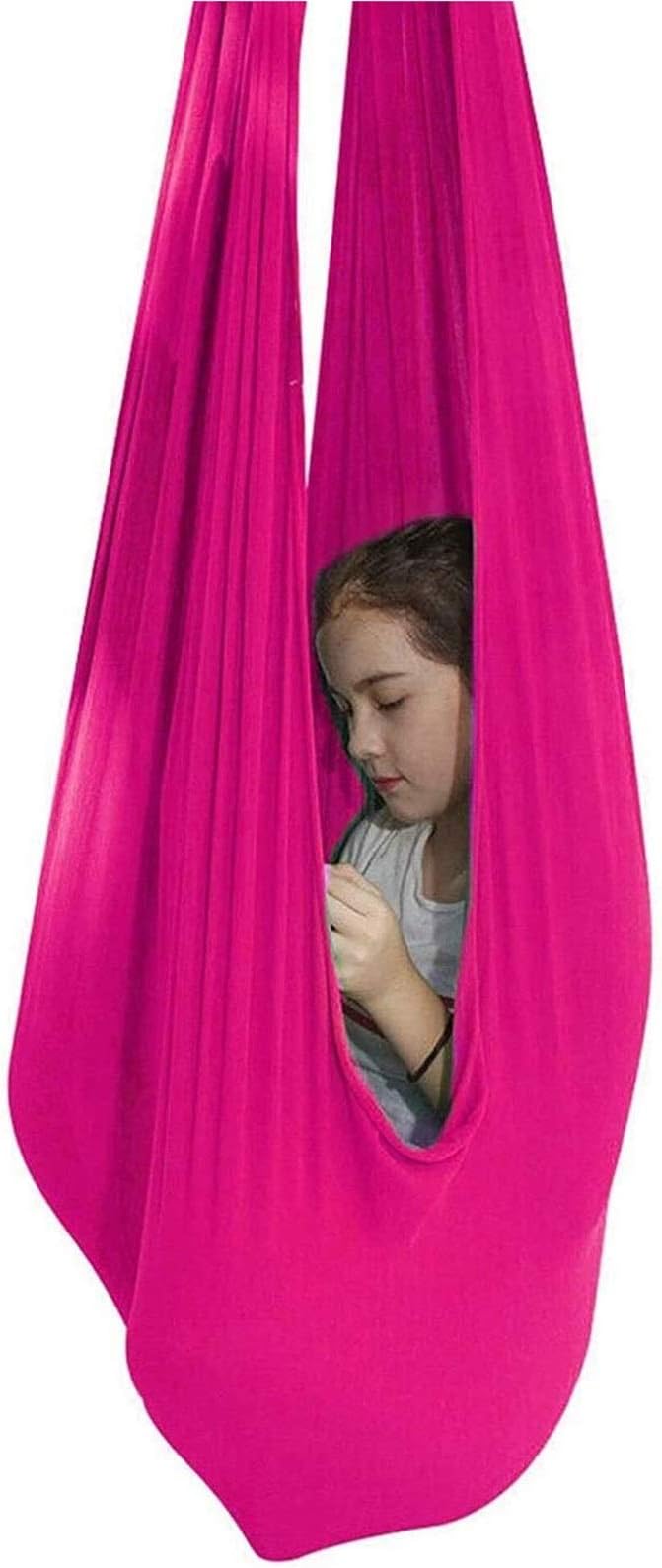 Hanging Therapy Swing Sensory Swing for Children Kids/Adult with Special Needs, Autism, ADHD Yoga Flying Hammock Indoor & Outdoor (Color : Rose red, Size : 100 x 280 cm)