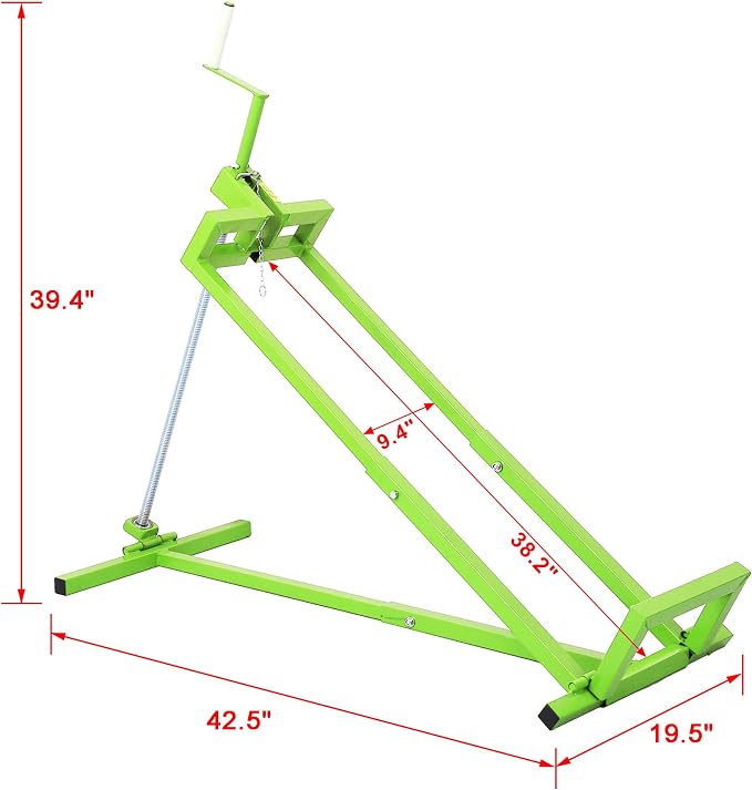 Foldable Lawn Mower Lift for Riding Tractors, Portable Lawn Mower Jack Lift Zero Turn & Telescoping Lawns Tractor Lifts with Adjustable Height/Manual or Power Handles, 880 LBS Capacity (Lime Green)