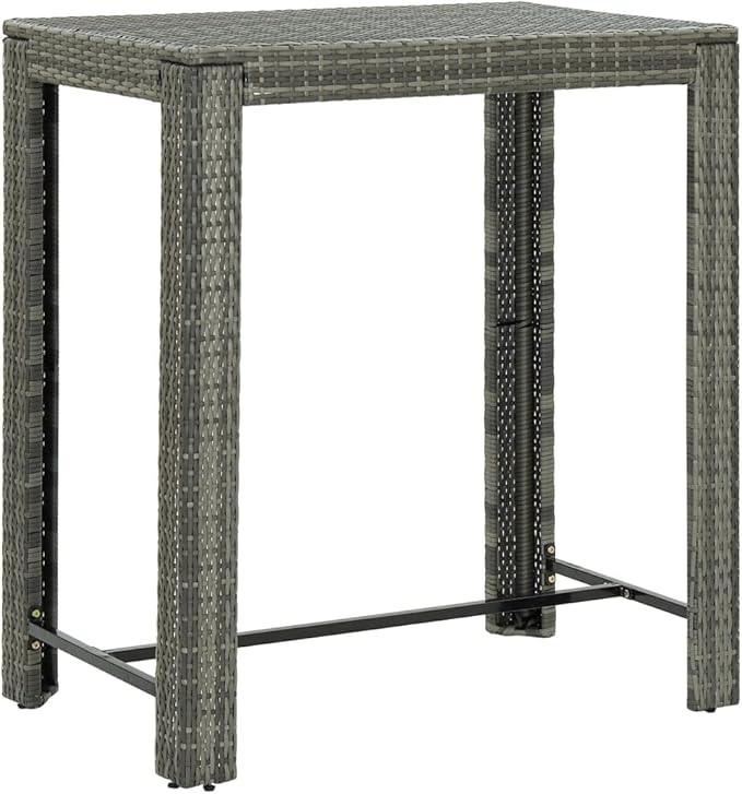 5 Piece Patio Bar Set with Cushions,Garden Table and Chairs Sets,Garden Conversation Sets, Outdoor Patio Furniture,for Patio,Backyard,Garden,Poly Rattan Gray