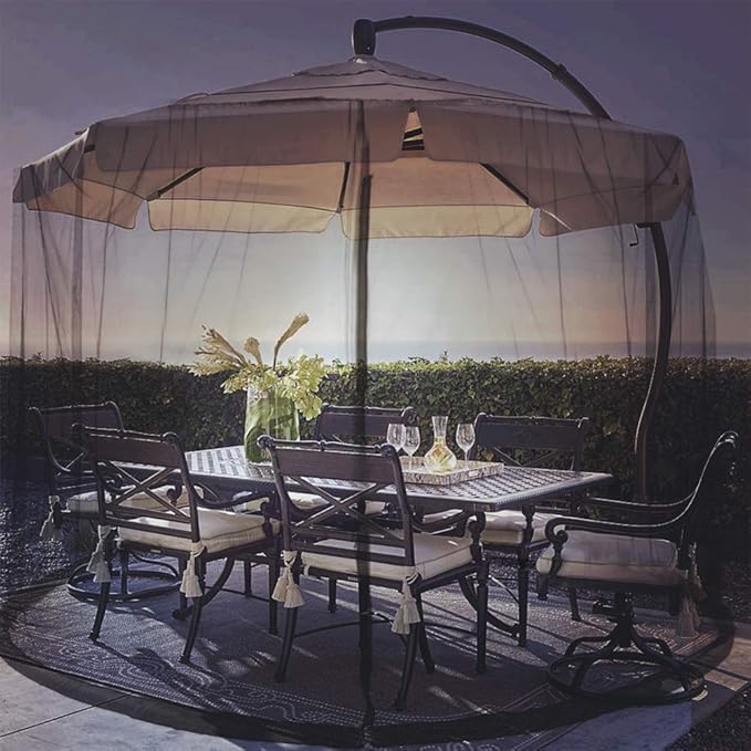 Umbrella Net, Fits 9-11 ft Umbrellas, Mosquito Netting Table Screen for Outdoor Patio