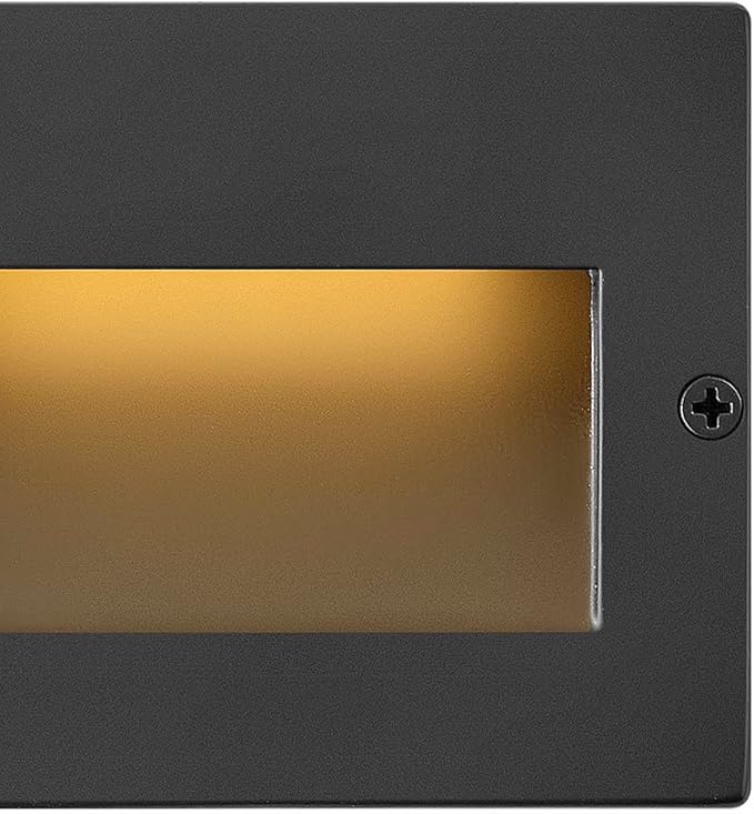 Hinkley Landscape Lighting Taper 1563SB Horizontal 12v Step Light, Low-Voltage, Recessed Mount, Integrated LED, Satin Black