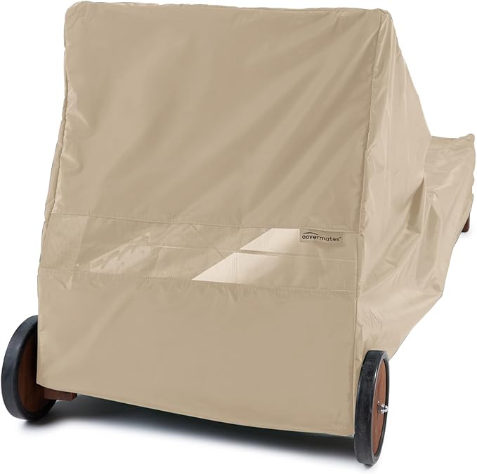 Covermates Classic Chaise Lounge Cover – Weather-Resistant Vinyl Outdoor Furniture Cover with Mesh Vent, Elastic Hem, UV Protection, Lightweight Patio Chair Cover, 30W x 82D x 38H, Classic Tan