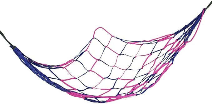 Ruilogod 75" x 28" Backyard Nylon Hang Hammock Mesh Net Sleeping Bed Blue Fuchisa (id: b45 6aa fa8 5f3 c96
