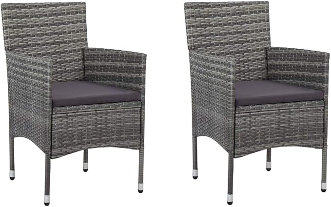 3 Piece Patio Dining Set, Outdoor Lounge Sets Porch Furniture Set Outdoor Sofa Sets Patio Conversation Set for Exhibition Poolside Piazza Garden Gray
