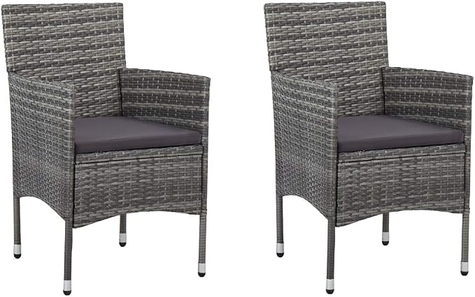 3 pcs Patio Dining Set & Conversation Set Anthracite Steel Balcony Furniture Outdoor Patio Furniture Set for Front Porch Lawn Backyard 43.3 x 20.9 x 28.3 in