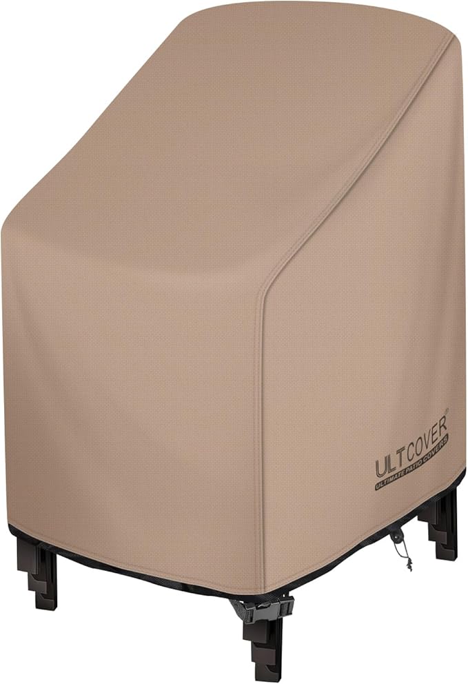 ULTCOVER Stackable Patio Chair Cover – Waterproof Outdoor Stack of Chairs Cover Fits Up to 26W x 34D x 45H inches
