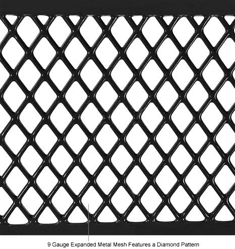Heavy Duty 6' Rectangular Picnic Table, Expanded Metal, Black (72" Long)