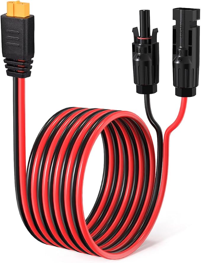 ELFCULB 10AWG Solar to XT60 Charing Cable Solar Panel Extension Cable for Portable Power Station River 600 Solar Generator Battery Pack(10FT)