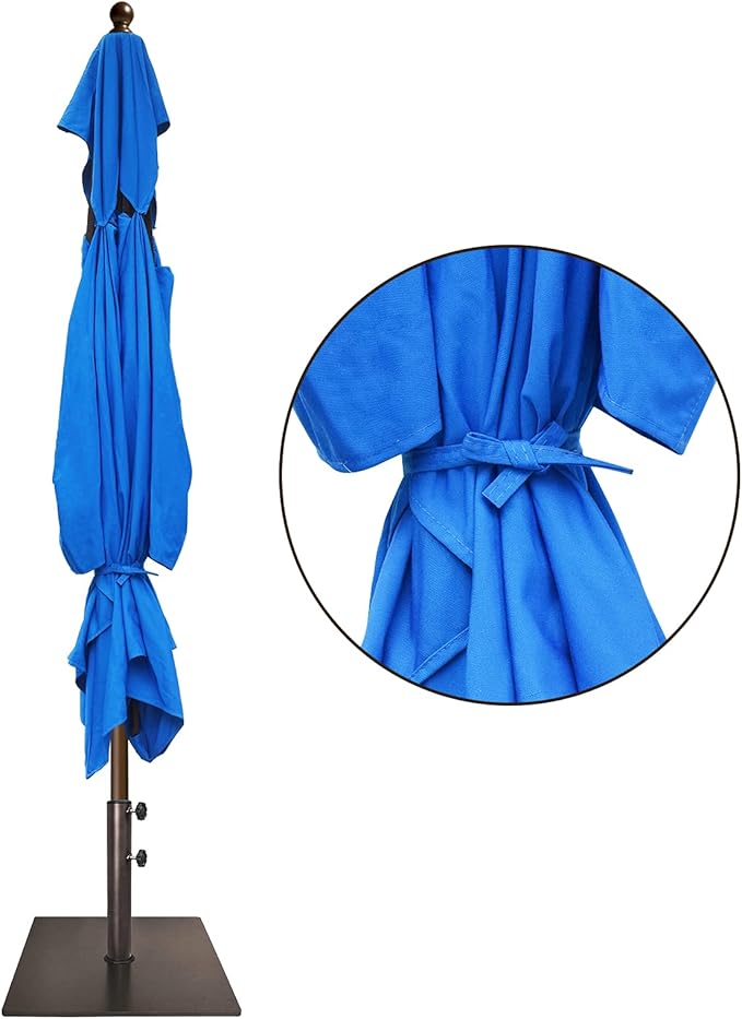 EliteShade USA 10-Year-Non-Fading 6.5x10Ft Rectangular Market Patio Umbrella, UPF 50+ UV Protection Performance Sun Umbrella, Heavy Duty Commercial Grade Outdoor Table Umbrella with Crank, Windproof Vented Top for Garden, Pool, Deck and Outdoor Playset...