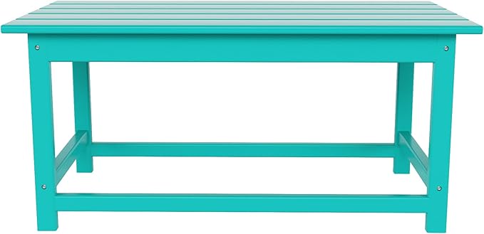 HDPE Laguna Outdoor Poly Adirondack Coffee Table, Turquoise