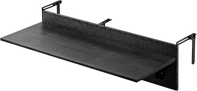 VEVOR Balcony Hanging Table, 48 x 12 inch Folding Balcony Railing Table, Outdoor Balcony Bar for Railings, 50 lbs Loading, Fit from 1" to 4.3", Serving for Patio & Deck