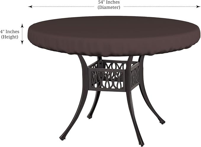 Covers & All Round Table Top Cover, 12 Oz Waterproof UV & Weather Resistant Patio Table Cover, Outdoor Table Cover for Patio Outdoor Furniture & Coffee Table (54" Dia x 4" H Inches, Coffee)