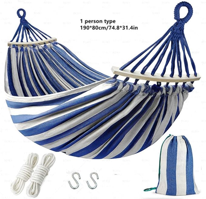 NOBRIM Camping Hammock Thickened Fabric Canvas Hammocks Travel Swing Hanging Bed with Bag Hammock for Travel Camping Camping Accessories
