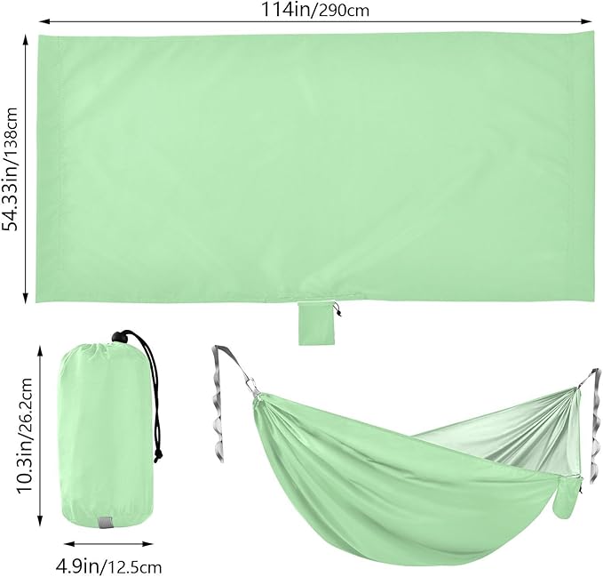 Tender Green 330lb Capacity Hammocks Cloth Hammock for Patio Backyard Lounge Base Base de hamaca para adultos