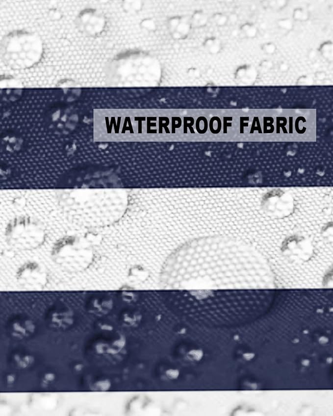 Lumbar Throw Pillow Covers 12x20 Outdoor Waterproof Pillow Covers for Patio Furniture Nautical Striped Throw Pillow Cover Navy Blue Pillowcases Set of 2 Cushion Case for Sofa Couch Chair Home Decor