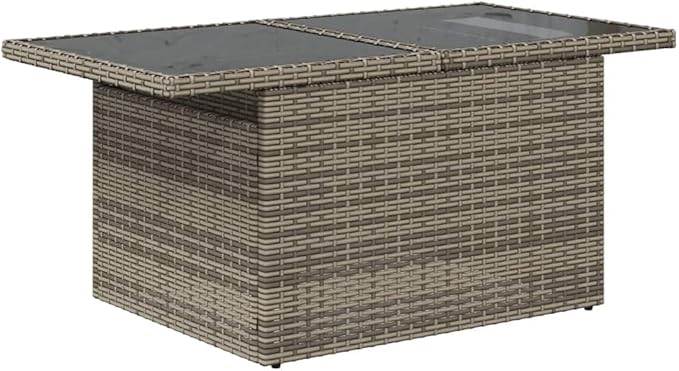 vidaXL Patio Sofa Set with Cushions 5 Piece, Conversation Set with Table and Sectional Sofas, Outdoor Seat for Garden, Modern, Gray Poly Rattan
