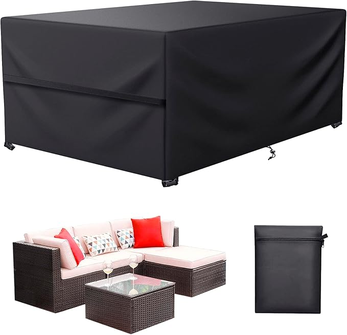 Patio Furniture Cover,Waterproof Outdoor Sectional Couch Set Covers,General Purpose, Outside Table and Chair Covers,Rectangular Heavy Duty Weatherproof 106"Lx70"Wx35"H