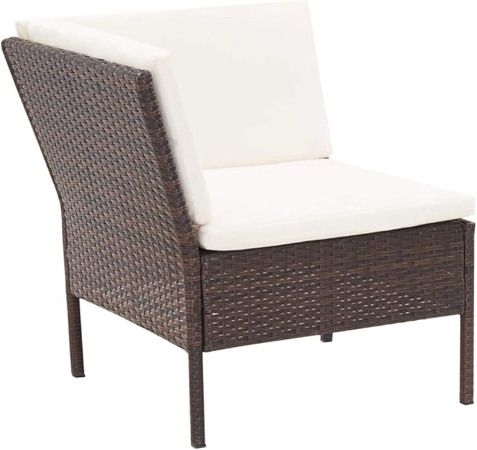 Patio Sofa Set with Cushions,Patio Lounge Set,Outdoor Furniture,Outdoor Furniture Sets,Patio Conversation Sets,for Garden,Deck,Backyard,6 Piece Poly Rattan Brown