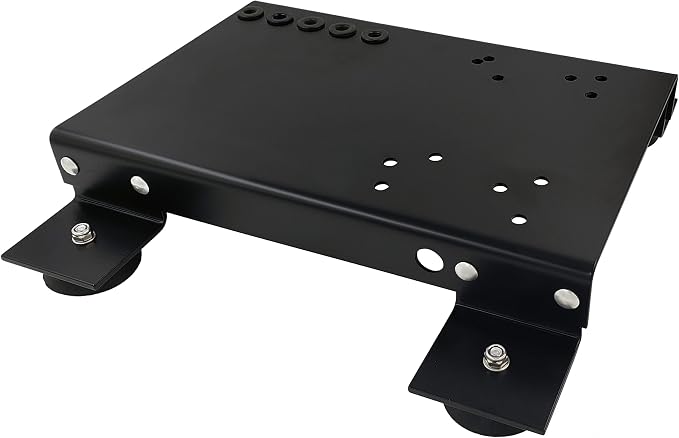 Pressure Washer Skid Plate Frame, Black Painted Steel with Rubber Feet, 10" x 16" Deck Size