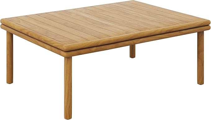 Modway Wren Teak Wood Outdoor Patio 4 Piece Furniture Set in Natural Driftwood