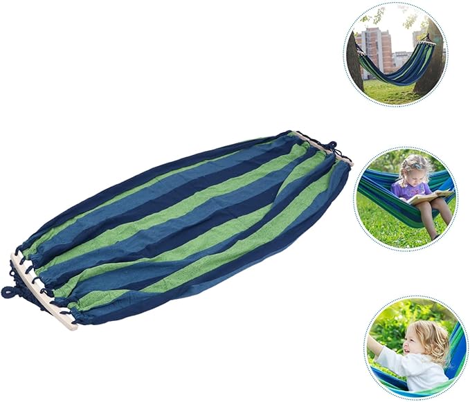 LIOOBO Portable Outdoor Canvas Hammock Double Camping Swing Breathable for Garden Beach and to Assemble Relaxation for Nature Lovers