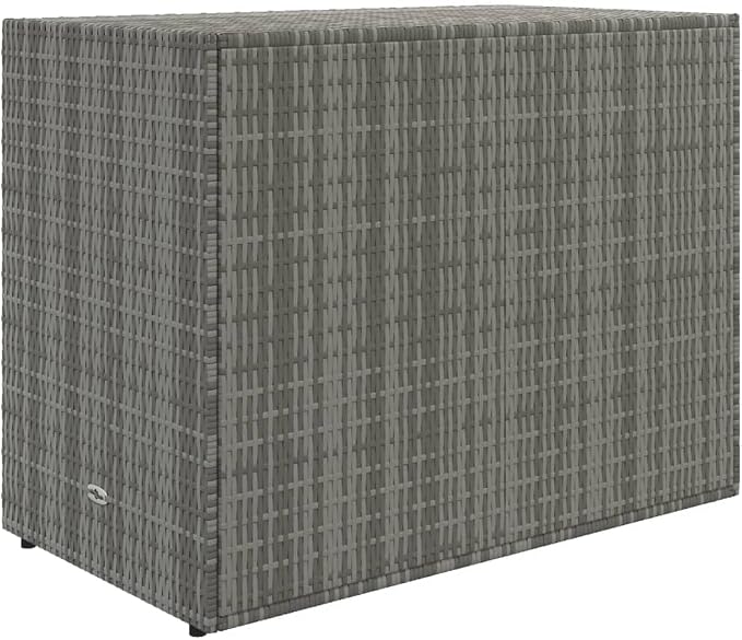 GuyAna Garden Storage Cabinet Outside Deck Storage Box Outdoor Patio Storage Backyard Storage Box Furniture Storage Box Gray 39.4"x21.9"x31.5" Poly Rattan