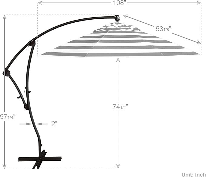 California Umbrella 9-Foot Offset Cantilever Patio Umbrella Infinite Tilt