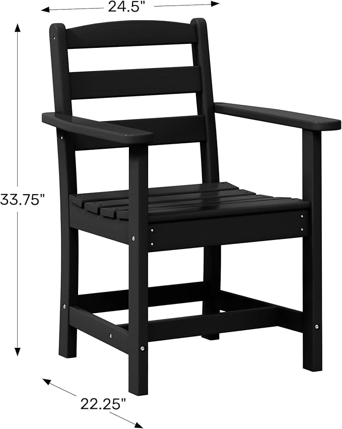 WestinTrends Ashore Outdoor HDPE Patio Classic Dining Arm Chair, Navy Blue
