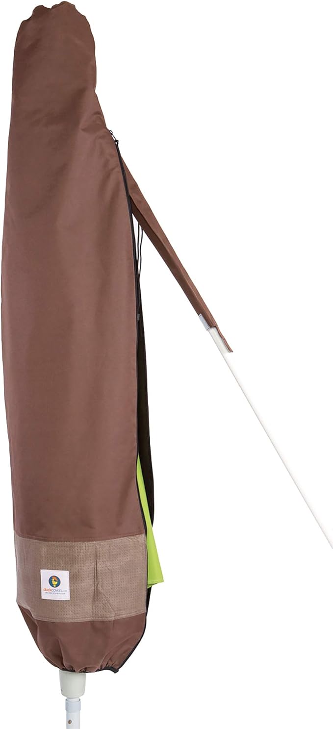 DUCKCOVERS Ultimate Waterproof 101 Inch Patio Offset Umbrella Cover with Integrated Installation Pole, Patio Furniture Covers