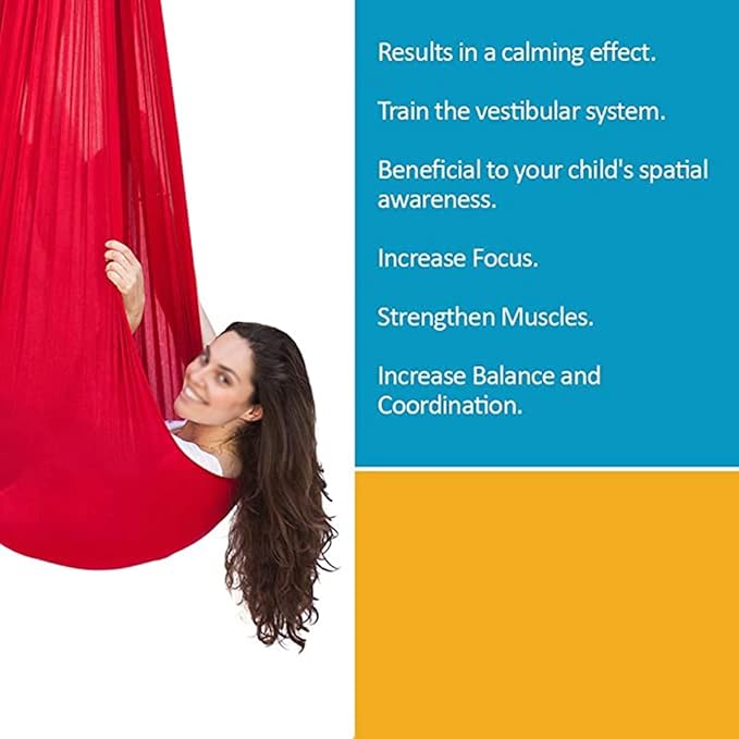 Indoor Therapy Swing Kids Snuggle Swing with Special Needs Cuddle Hammock for Children Adults Autism, ADHD, Aspergers Sensory Integration Easy to Install