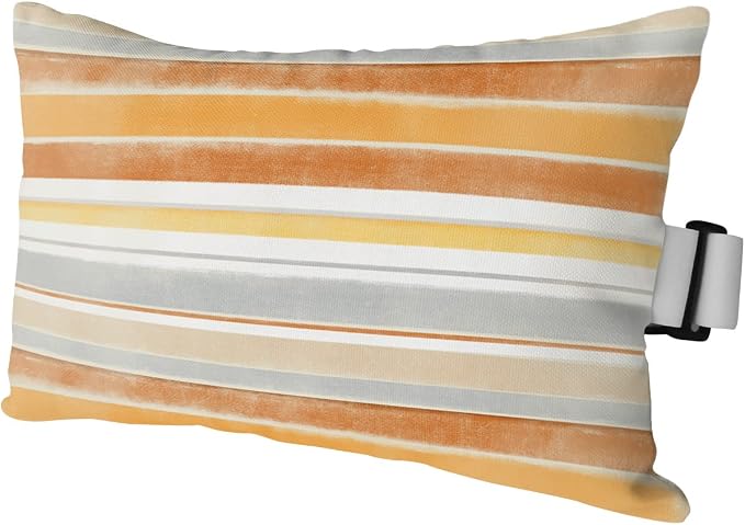 Outdoor Pillows Covers with Inserts Northern Europe Yellow Vintage Stripes Waterproof Recliner Pillow with Adjustable Strap Throw Pillows for Patio Furniture Pool Lounge Chair, 11x16 inch, 1PCS