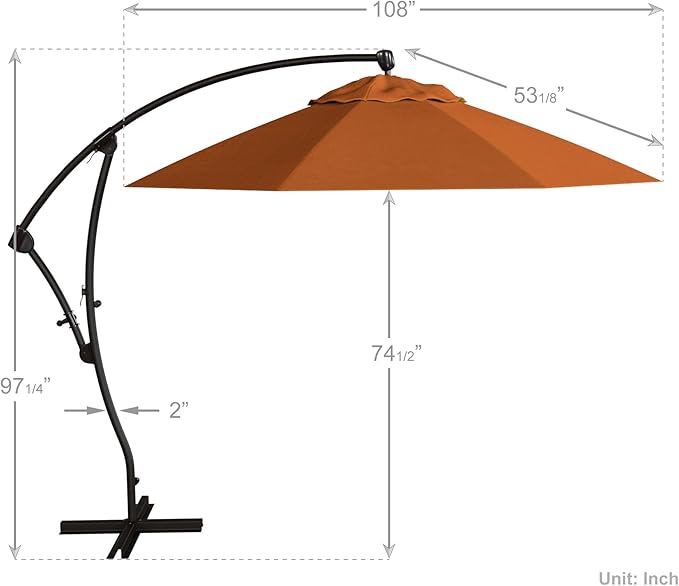 California Umbrella 9-Foot Offset Cantilever Patio Umbrella Infinite Tilt