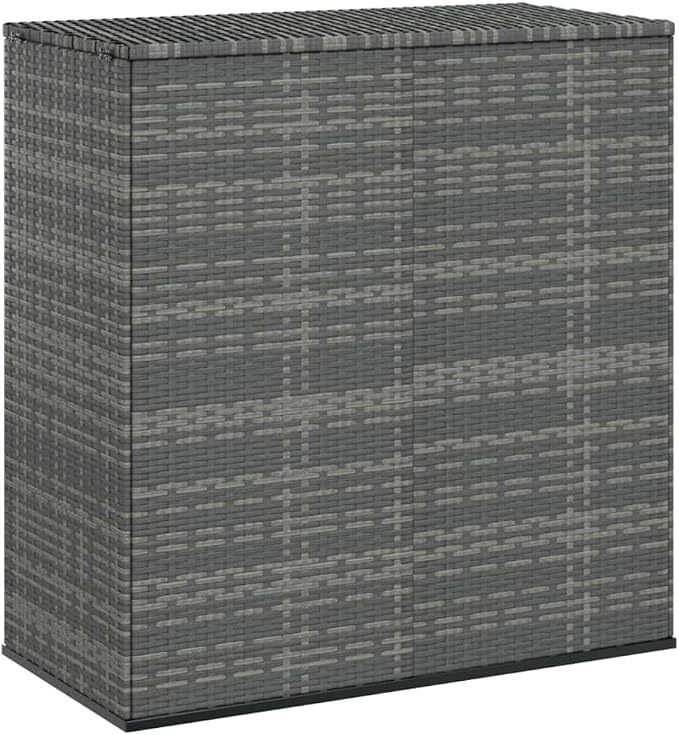 Grey Outdoor Cushion Storage Box 39.4 x 39.4 x 40.7 Inches Rectangular Deck Box with Gas Lift Lid Water Resistant for Patio Garden and Poolside