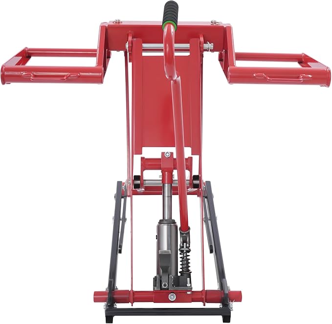 350LBS Hydraulic Lawn Mower Lift,Adjustable Wheel Span (22.44-48.11in) Zero Turn/Riding Mower Jack, Heavy Duty Q235 Steel Lawn Mower Lift Jack for Lawn Mowers Repair