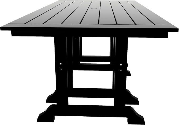 WestinTrends Malibu 71" Outdoor Patio Dining Table, Black