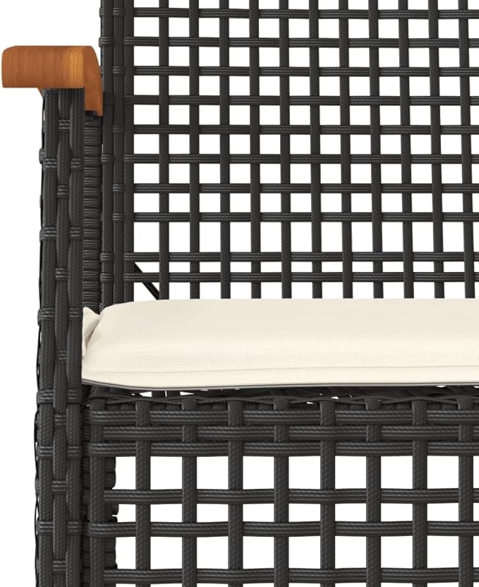 5 Piece Patio Dining Set with Cushions, Outdoor Lounge Sets Patio Conversation Set Sectional Sofa Porch Furniture Set for Exhibition Piazza Negotiation Area Poolside Black Poly Rattan