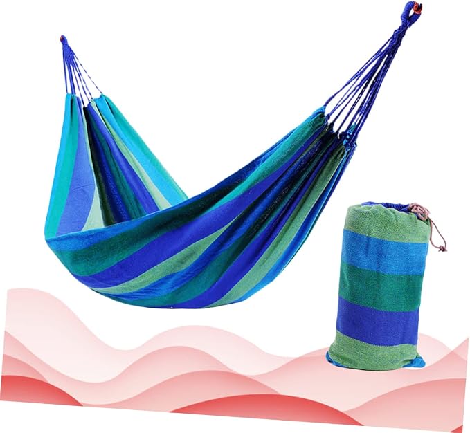 Double Thickened Canvas Hammock for Outside Person Swing Bed Tree Straps Camping Outdoor