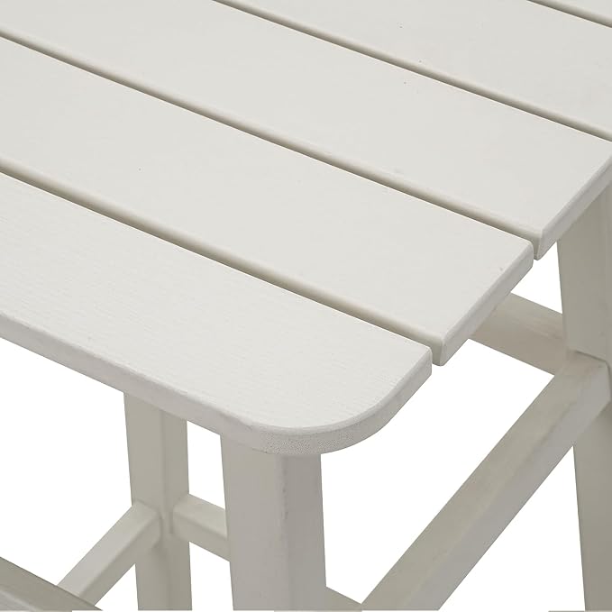 Bar Height Chairs Set of 2, HDPE Bar Height Outdoor Chairs, Weather Resistance Tall Adirondack Chairs Set of 2, Cafes, Swimming Areas, Patio, Garden and Kitchen Island, White