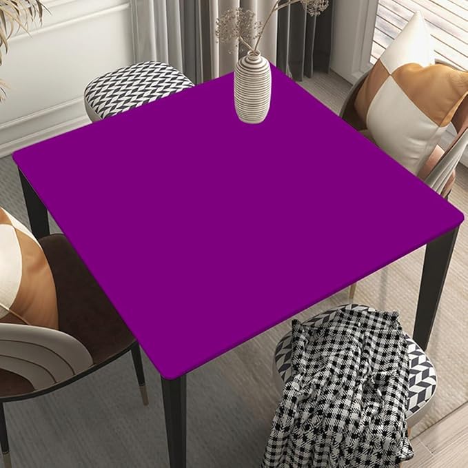 Square Fitted Tablecloth Suit for 24"x24" Table Color01 Stretch Table Topper Cap for Dining Kitchen Home Party Style19