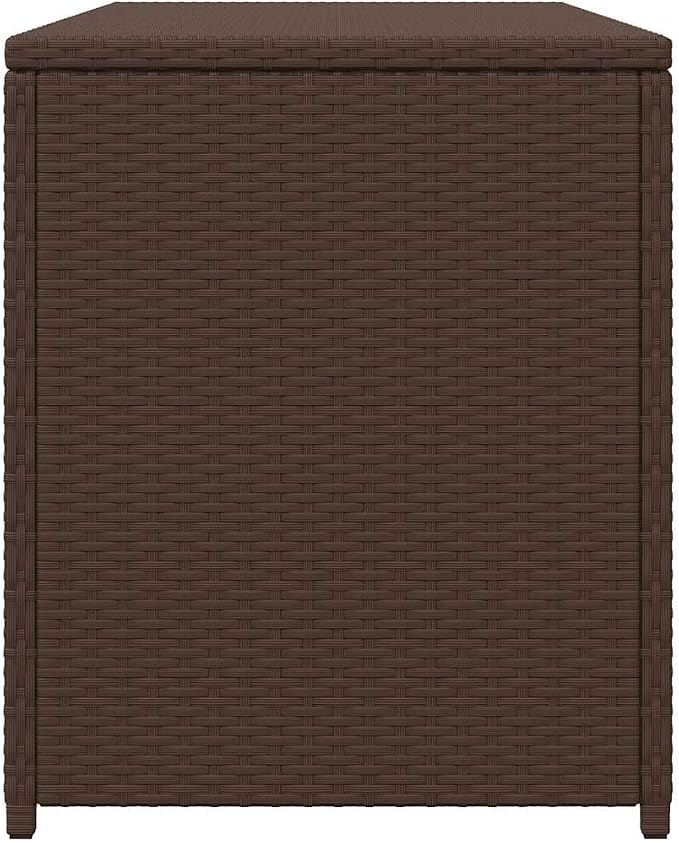 Brown 47x47x24 in Wicker Outdoor Storage Box with Gas Lift, PE Rattan Deck Box for Patio Cushion Toy Tool, Modern Garden Shed Cabinet for Backyard Balcony