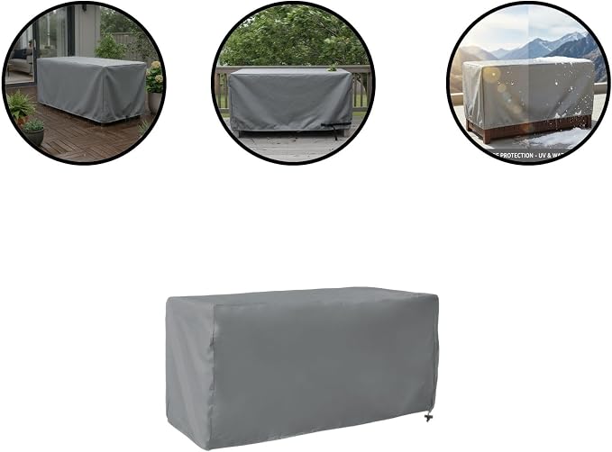 Outdoor Deck Box Cover for Patio Storage Box Protection with Secure Fit, 123x62x55 cm and 158x76x69 cm Options