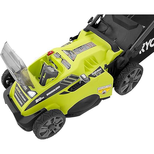 Ryobi RY40180 40V Brushless Lithium-Ion Cordless Electric Mower Kit, with 5.0Ah Battery, 19.88" x 40.748" x 22.677"